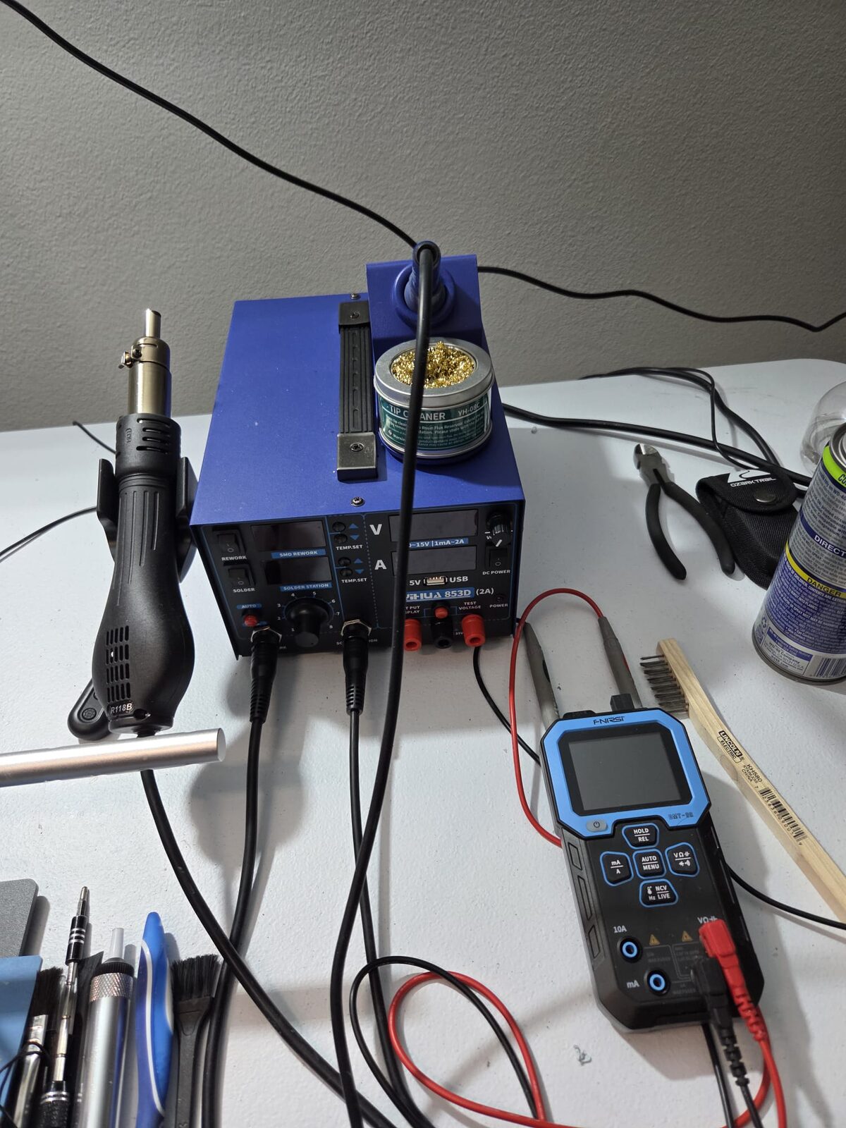 ASIC repair workstation with microscope and soldering equipment at the Astro Solutions Odessa lab